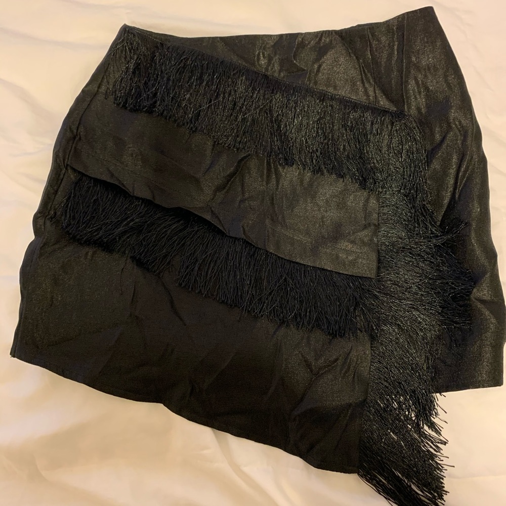 Asymmetrical mini skirt